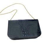 Vintage Crocodile Black Small Purse with Gold Tone Chain Singapore Photo 0