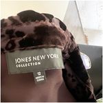 Jones New York Women’s Burnout Velvet Brown Button Down Shirt Blouse Size 12 Photo 7