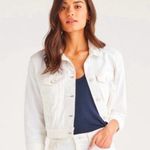 7 For All Mankind NWT  Ivory Color Jean Jacket Size S Photo 0