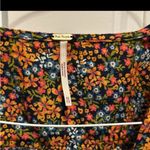 Free People Floral Navy Combo Button-Down I Found You Printed Top Size xs Photo 4