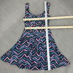 Marc by Marc Jacobs Marc Jacobs Pleated Ruffle Chevron Print Silk Knit Dress Grey Pink Blue XS Photo 12