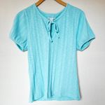 Free Assembly Blue Short Sleeve Blouse Size M Photo 0