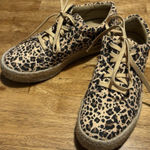 CORKYS Boutique Espadrille Leopard Sneakers Boho Animal Quiet Luxury Size 6 Brown Photo 0
