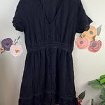 ZARA  Black Button-up Blouse Mini Dress - Size - Medium Photo 0