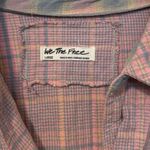 We The Free  100% Cotton Pink Oversized Distressed Flannel Shirt Size Large Photo 1
