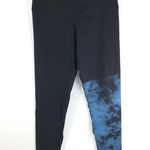 Electric & Rose Womens Leggings Color Block Tie Dye Stretch Black Blue XL Photo 0