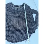 Free People Gray Black Sheer Boho Crochet Lace Poppyseed Pullover Sweater Top XS Photo 7