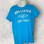 Hollister Surf Finals Women's Size Medium Embroidered Graphic Tee Shirt Blue Photo 0