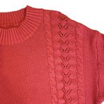 Billabong NWT  Red Cable Knit Sweater L Photo 4