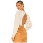 Free People  Saffron Open Back Sweater in Oatmeal Size Large Photo 2