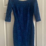 Laundry by Shelli Segal Laundry‎ by Shelli Segal Poseidon blue lace dress quarter sleeve size 0 Photo 0