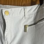 Michael Kors  High Rise White Jeans with Gold Accents Photo 1
