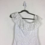 Majorelle  White Lace  Midi Dress Small One Shoulder Asymmetric Ruffle Bridal Photo 4