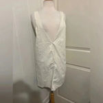 Sunday in Brooklyn  Pinafore Pleather Faux Leather Tank Dress Pleather Cream Photo 2