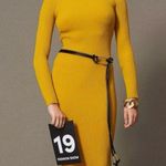 Heart & Hips Ribbed Bodycon Midi Golden Hour Goals - SZ L Photo 1