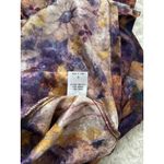 Fore Boutique Satin Purple Gold Floral Maxi Dress Strapless Open Cowl Back Photo 5