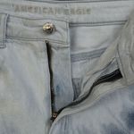American Eagle SZ 6 Mom Jean Shorts Highest-Rise Tie-Dye Frayed Hems Light Wash Photo 4