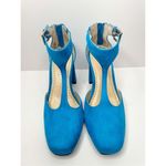 Adrienne Vittadini Sandals Size 6.5 Blue Poetic Block Heel Ankle Strap Photo 1