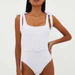 Beach Riot New  Anthropologie Sydney One Piece Belted Swimsuit Size XS White $188 Photo 4