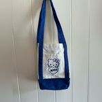 A NWT Modern Vintage Canvas Sanrio Hello Kitty X Milkis Fabric Tote Handbag Bag Blue Photo 3