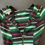 Michael Kors  A-Line Dress Sz 8 Green Career Striped Knee Length Professional Photo 4