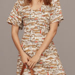 Anthropologie EUC Porridge Mediterranean City Scene Linen Blend Dress Medium Photo 0