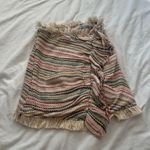 Lovers + Friends Lisa multi color nude metallic fringe ruffle mini skirt XXS Photo 5