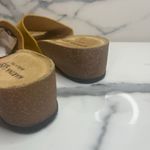 Marina Luna Italian Women's Yellow Suede Beachy Summer Slide Wedge Sandals Sz 7 Photo 3