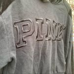 PINK - Victoria's Secret Y2K VS Pink black velvet cropped hooded sweatshirt XS Photo 2