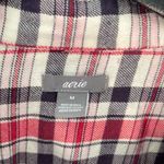 Aerie  Womens Plaid Button Down Shirt Long Sleeve Pocket Red‎ Blue Size Medium Photo 4
