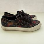 Blowfish Malibu Floral Print Zip Lace Up Sneakers Sz 7‎ Distressed Rugged Skater Black Photo 4
