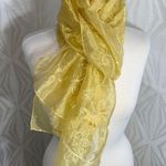 Jones New York Yellow Embroidered Scarf Photo 0