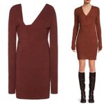Bottega Veneta New  Ribbed Knit Mini Dress in Rust Brown Photo 2
