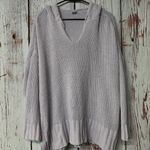 Aerie Oversized Chunky Loose Knit Split Hem Hooded Sweater -Lavender /Size Small Photo 0
