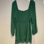 Trixxi  Womens Green Belted Dress Long Sleeve Ruffled Skirt Juniors Size 9 Photo 3