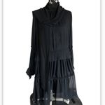 Frank Remme black long sleeve scarf dress NWOT( has a flaw)🎃 Size L Photo 3