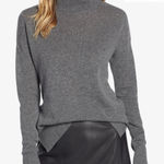 Halogen Cashmere Turtleneck Sweater Gray Size S Ribbed Long Sleeve Cozy Winter Photo 0