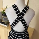 NBD REVOLVE Dusk Striped Romper in Black & White Size Small Photo 4
