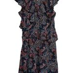 Aria Senlis Multicolored Paisley Printed  Ruffle V-neck Dress Size Small Photo 2