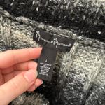 Mercer and Madison Black grey striped wool blend short sleeve cowl neck sweater Gray Size L Photo 1