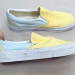 Vans Slip On Sneakers Pastel Yellow Blue Colorblock Waffle Sole Size W8 / M6.5 Photo 3