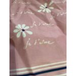 Rivateade Paris Pink Floral Square Scarf 26x26 Je Taime Print Lightweight Access Photo 3
