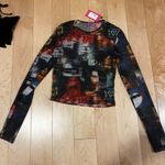 Edikted Long Sleeve Mesh Printed Top Photo 0