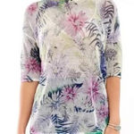 J.Jill Women Floral Crochet Mesh White Shirt Sz Small Summer Beach Vacation‎ Photo 0