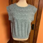 Vintage Gray Cable Knit Sweater Vest Sleeveless Cottagecore Size M Photo 6