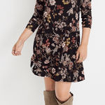 Maurice's  Black Floral Long Sleeve Dress Photo 0