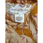 Band of the free S libby gold Bell Sleeve crop Top women tie front V Neck Floral Yellow Photo 5