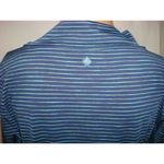 prAna New Womens NWT Striped Dress Blend L Dark Blue Long Sleeve Light Sheath Photo 2