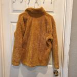 Eddie Bauer Jacket Women Large Gold Yellow Fuzzy Fleece 1/4 Zip Pullover Photo 5