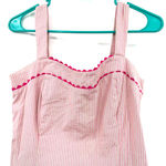 Island Republic size‎ 8 tank top pink green striped scalloped side zip Barbie Photo 2